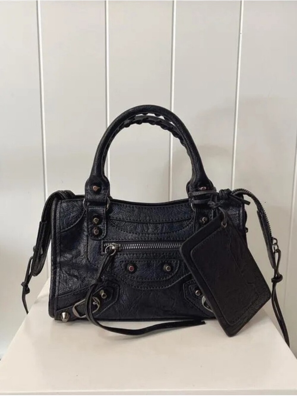 Mini leather city bag